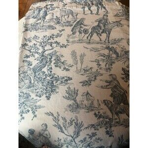 Maison d'Hermine 1 Curtain Panel  50" x 84” Blue Toile 100% Cotton Gorgeous